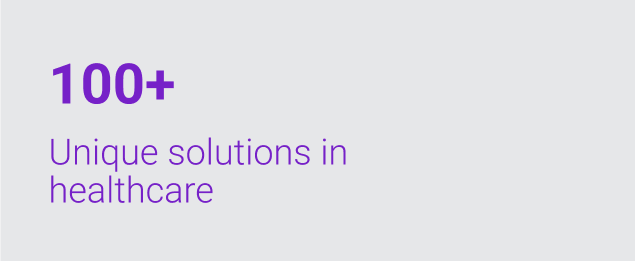 100+ Unique solutions in healthcare